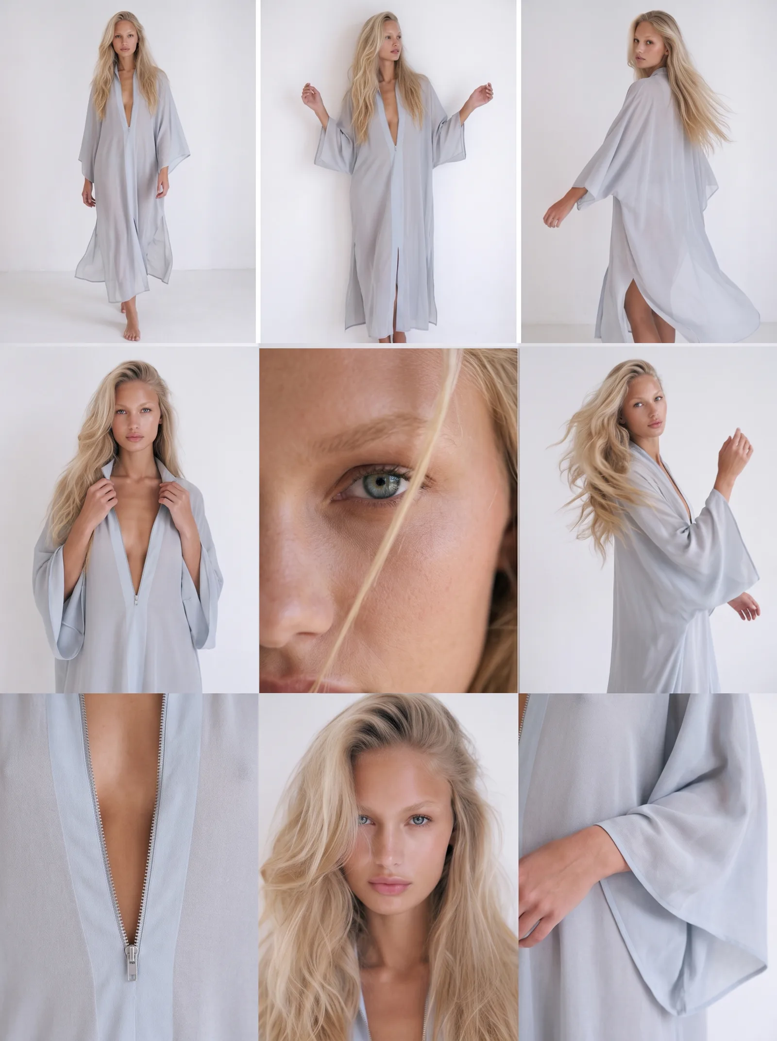 AI catalog photography, garment detail, look 1 — Nullcamera Production