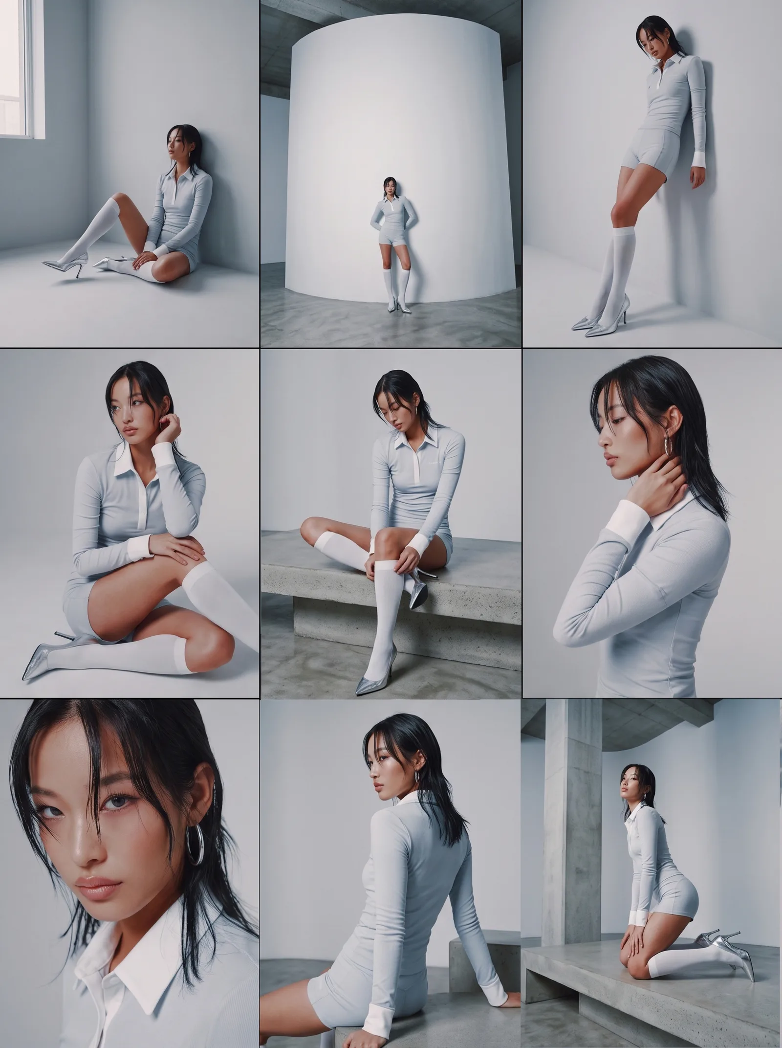 AI catalog photography, garment detail, look 3 — Nullcamera Production